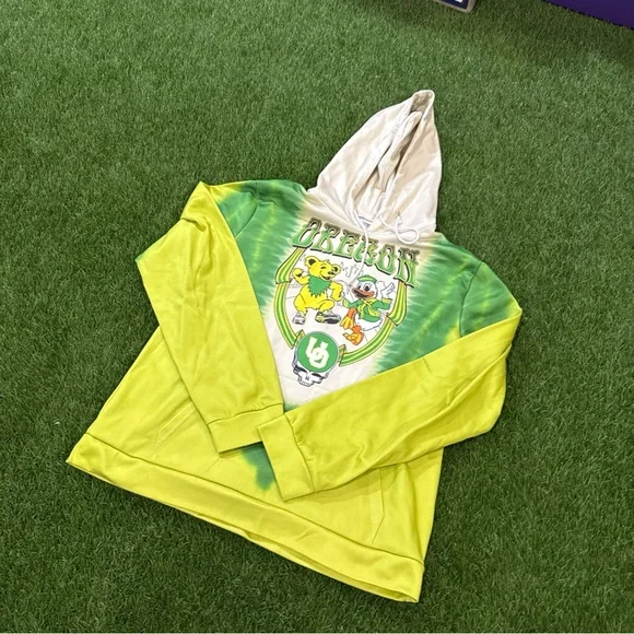 Oregon Tie-Dye Pullover Hoodie - Yellow & Green - Picture 3 of 15